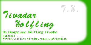 tivadar wolfling business card